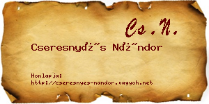 Cseresnyés Nándor névjegykártya