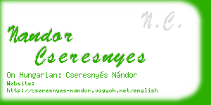 nandor cseresnyes business card