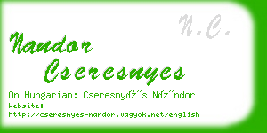 nandor cseresnyes business card